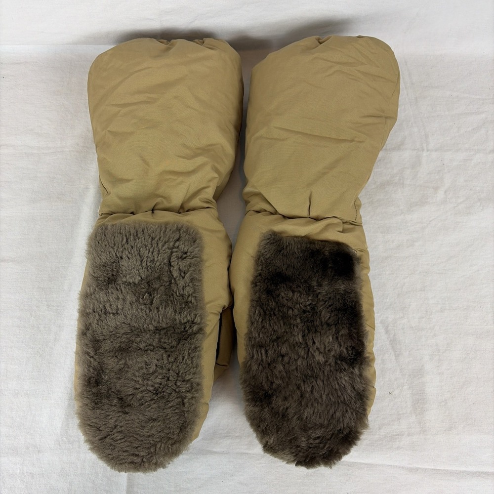 Vintage Eddie Bauer Extreme Cold Weather Mittens Goose Down Leather USA Mens M